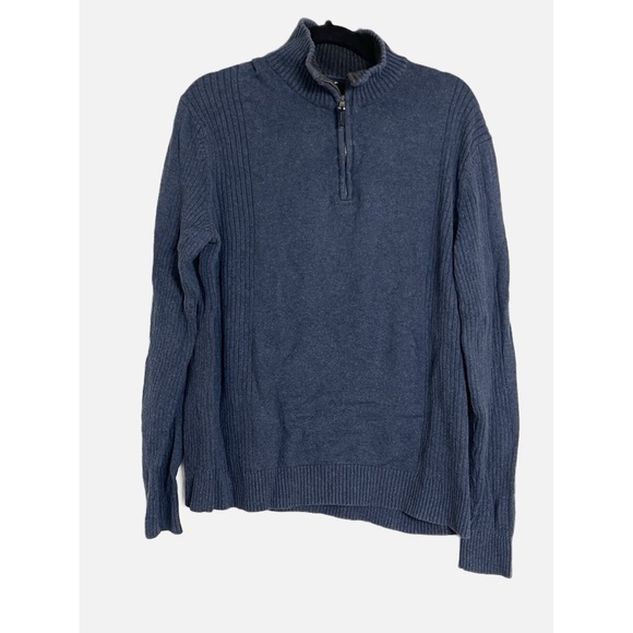 Calvin Klein Men's Blue 1/4 Zip Pullover Sweater - Large - Picture 2 of 7